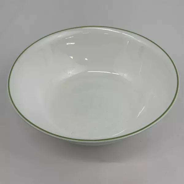 Corelle White With Green Rim Vegetable Bowl 8.5 Inch
