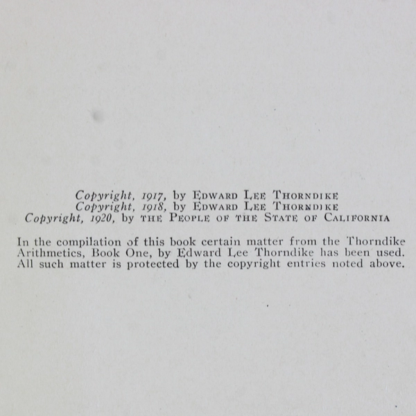 Vintage Book Arithmetic Book One by Edward Lee Thorndike 1930 Hardcover