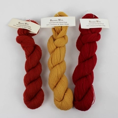 Lot of 3 New Needlepoint Lamb's Wool Braids, 300 Yds Each, Red & Tan