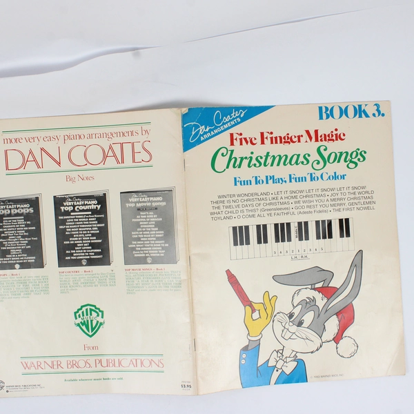 VTG Five Finger Music Christmas Songs Book 3 PB 1983 Fun to Play Fun to Color