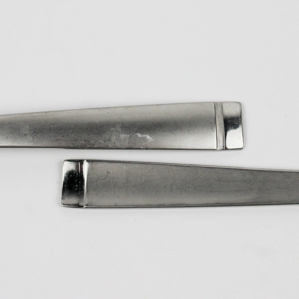 Set of 2 Oneida Silver Frost Pattern Cold Meat Fork Slotted Serving Spoon SS