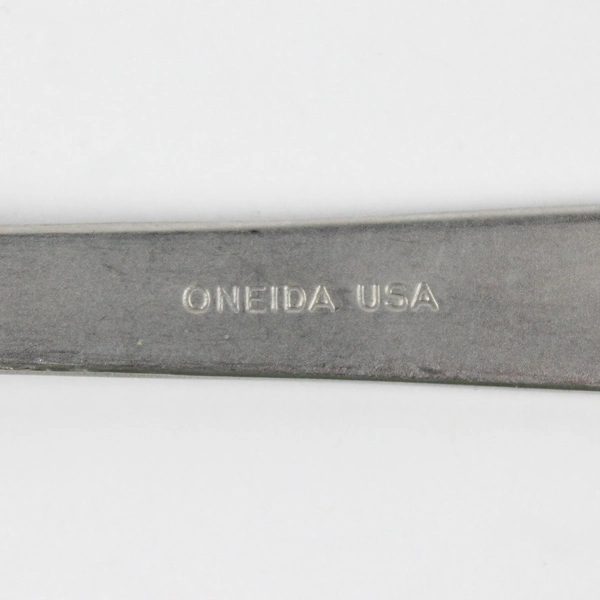 Set of 2 Oneida Silver Frost Pattern Cold Meat Fork Slotted Serving Spoon SS