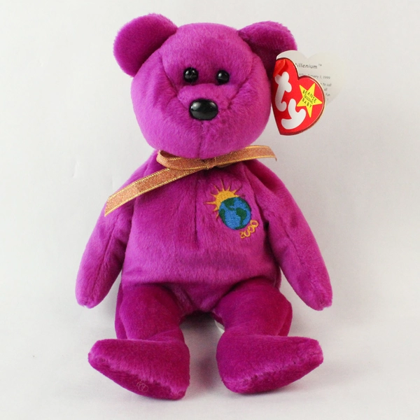 Ty Beanie Babies Millenium 1999 Purple Bear With Tag Plush Toy