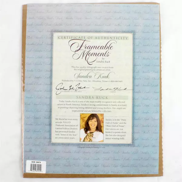 Sandra Kuck Dear Santa Little Girl Victorian Print Lithograph Picture New 11x14