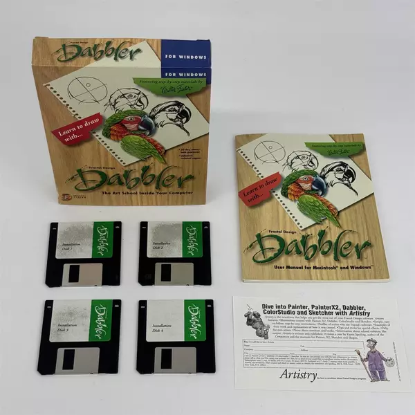 Vintage DABBLER Software for Macintosh by Fractal Design (3.5" Floppy Disks)