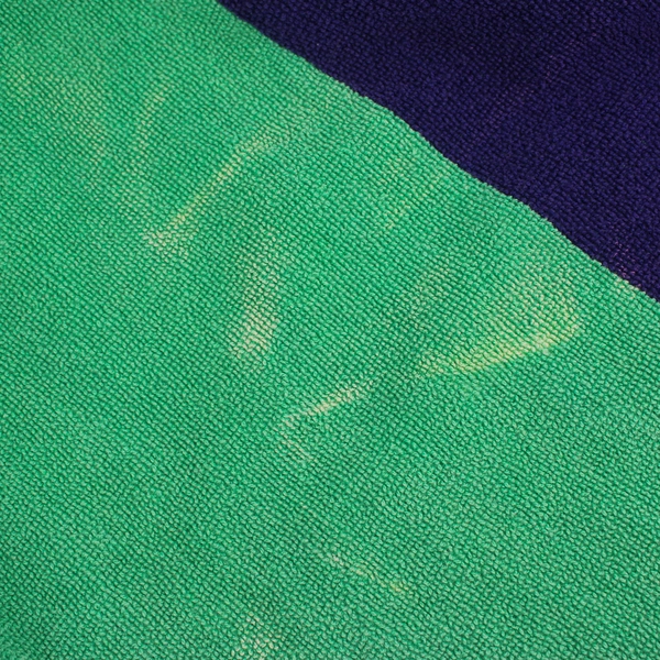 Lands' End Green/Blue Striped Beach Towel 100% Cotton 34" x 72.5"