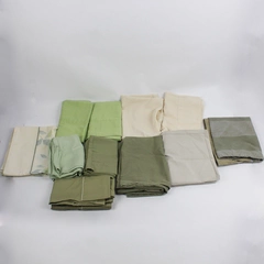 Lot of 10 Green and Beige Standard Size Pillowcases DIY Fabric Upcycling