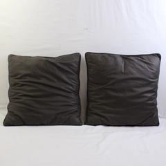 Lot Of 2 Matching Unbranded Solid Brown Square Decorative Pillows 17.5" x 17.5"