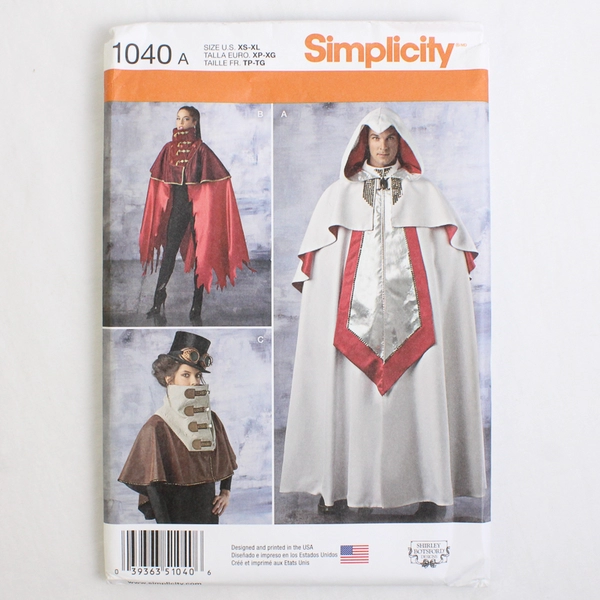 Simplicity Shirley Botsford 1040 Steam Punk/Assassin Costume Unisex Sz A (XS-XL)
