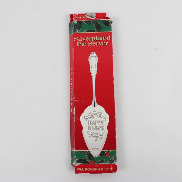 Rogers & Son Silverplated Christmas Pie Server 1999 11.25" Long
