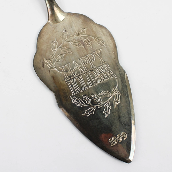 Rogers & Son Silverplated Christmas Pie Server 1999 11.25" Long