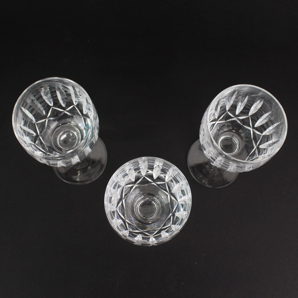 Set of 3 Waterford Kildare Crystal Water Goblets 7" Stemware