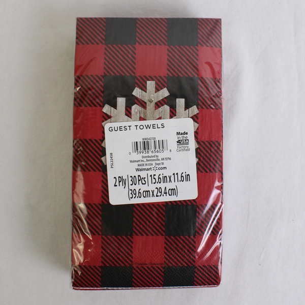 Lot of 73 Red Black Buffalo Check Merry Christmas Paper Napkins & Towels