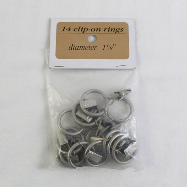Package of 14 Kenney Metal Rolling Shower Curtain Rings Hooks Chrome