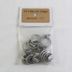 Package of 14 Kenney Metal Rolling Shower Curtain Rings Hooks Chrome
