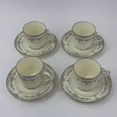 Set of 4 Noritake Shenandoah 9729 Bone China Cups And saucers