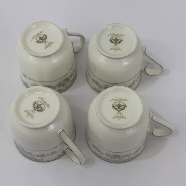 Set of 4 Noritake Shenandoah 9729 Bone China Cups And saucers