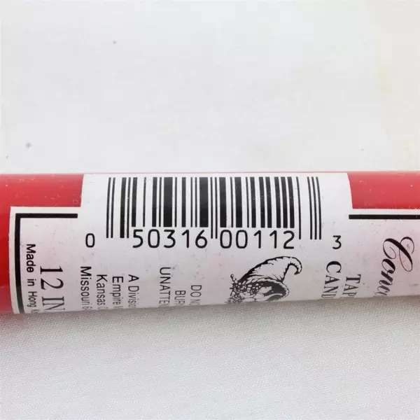 Set of 4 Red 12" Concord Taper Candles New Sealed Slim Dining Decor