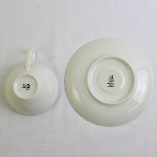 VTG Eva Zeisel Castleton Museum White Flat Cup and Saucer Set