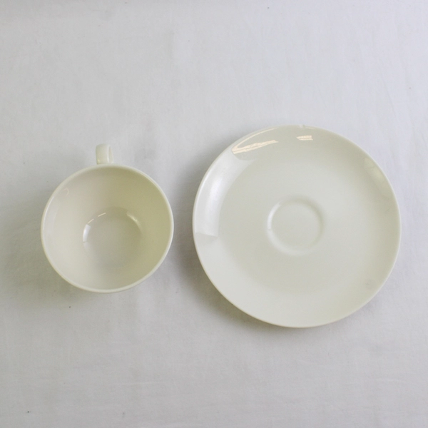 VTG Eva Zeisel Castleton Museum White Flat Cup and Saucer Set