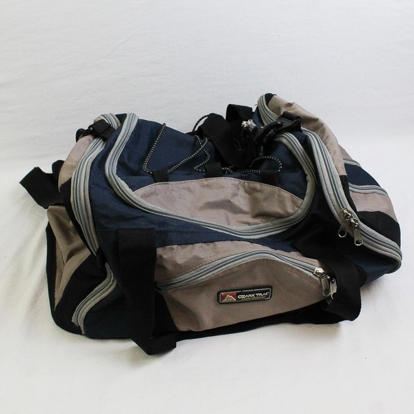 Ozark Trail Travel/Camping Medium Size Duffel Bag Soft Side Blue/Black/Beige