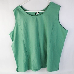Salon Studio Tank Top Women XX Green 100% Polyester Sleeveless Pullover