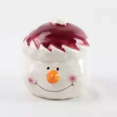 Ceramic Snowman Head Figurine Winter Holiday Decor 4.5" Collectible