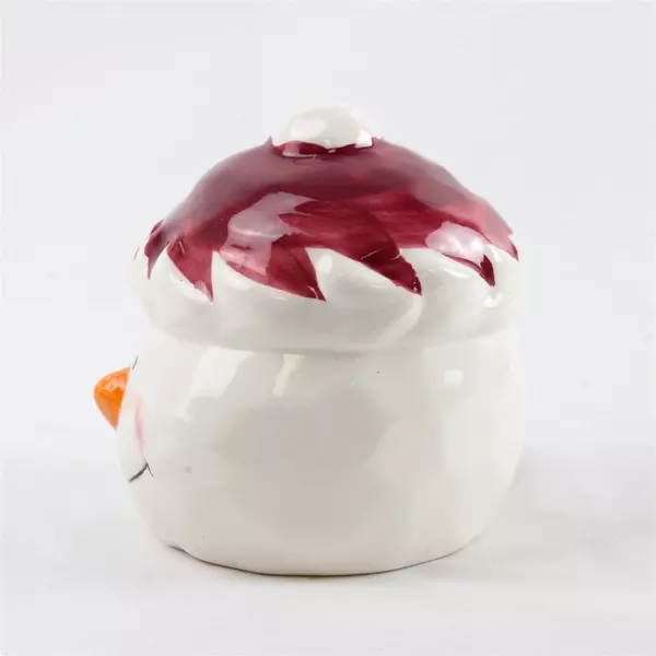 Ceramic Snowman Head Figurine Winter Holiday Decor 4.5" Collectible