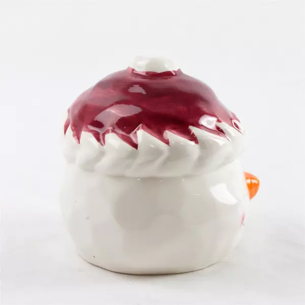 Ceramic Snowman Head Figurine Winter Holiday Decor 4.5" Collectible