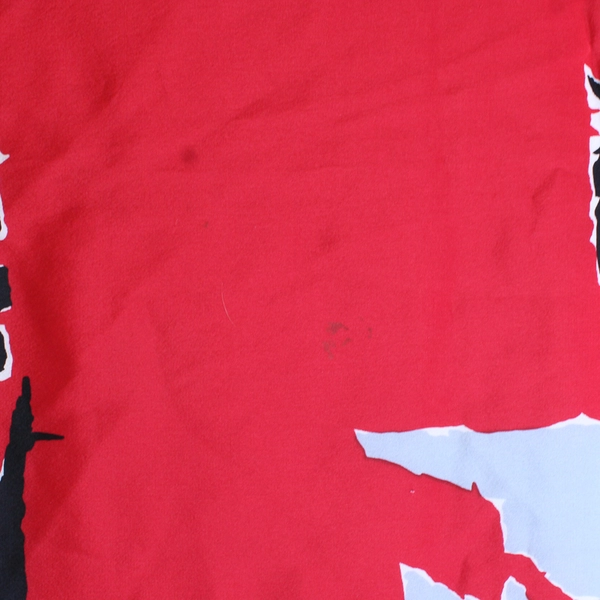 VTG Charlotte Original Design Red Black Gray Scarf 35" x 35" FLAWED