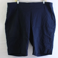Ruby Rd. Navy Blue Flat Front Pull On Shorts Women's Size 22W