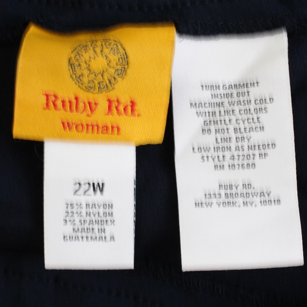 Ruby Rd. Navy Blue Flat Front Pull On Shorts Women's Size 22W