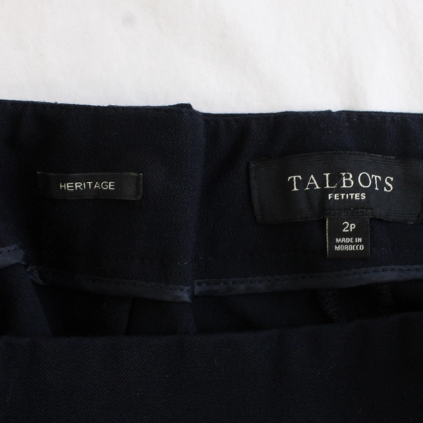 Talbots Heritage Black Pull-On Straight-Leg Dress Pants Women's Size 2P