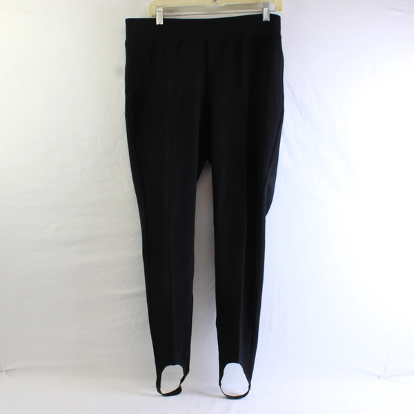 Chico's Solid Black Stirrup Leggings Women's Size 2 Short