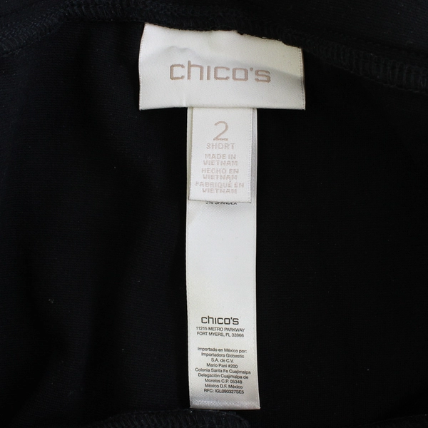 Chico's Solid Black Stirrup Leggings Women's Size 2 Short
