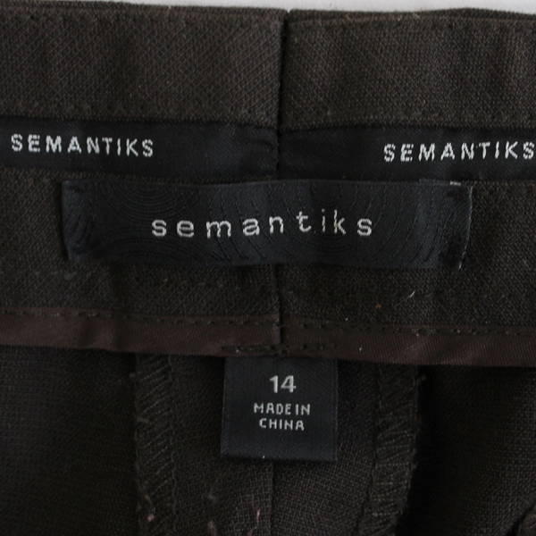 Semantiks Dark Brown Dress Pants Women's Size 14