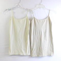 Lot of 2 Kurve by Idea Stretchy Spaghetti Strap Camis Women's XS Med Cream Beige