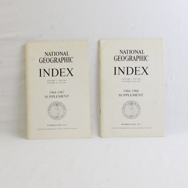 Lot Of 2 National Geographic Magazine Index Supplements 1964-1967