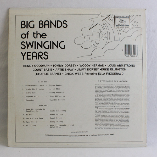 Big Bands Of The Swinging Years Vinyl Jazz Big Band, FS 359 1978