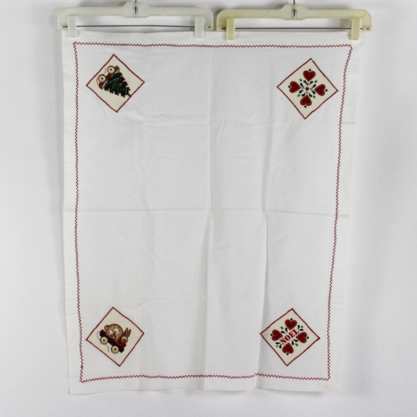 Set of 2 Tea Towels Noel Decorative Christmas FLAWED