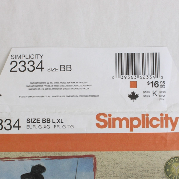 Simplicity Roman Exile Designs 2334 Musketeer Costumes Mens Size BB (L, XL)