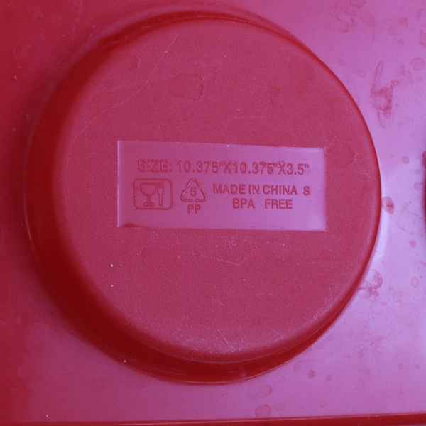 Set of 2 Red Plastic Cupcake Muffin Carriers 10" x 10" x 3.5"