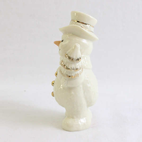 Vintage Lenox Porcelain Snowman Holding Christmas Tree Figure 3.5"