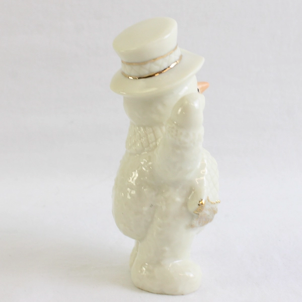 Vintage Lenox Porcelain Snowman Holding Christmas Tree Figure 3.5"