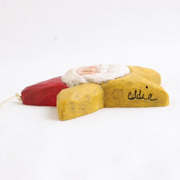 Midwest of Cannon Falls Eddie Walker Resin Santa Star Ornament 3"