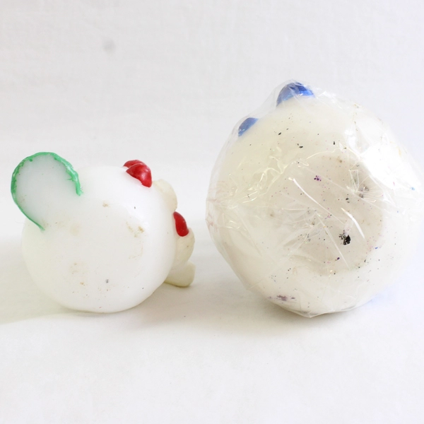 Lot of 2 Candles Unbranded Snowmen with Scarves Unlit