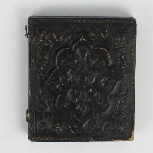 Antique 19th Century Ambrotype Photo Old Man Damaged Case