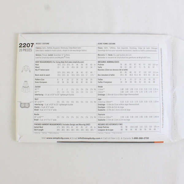 Simplicity Arkivestry 2207 Steam Punk Costumes Women's Size HH (6,8,10,12) 2011