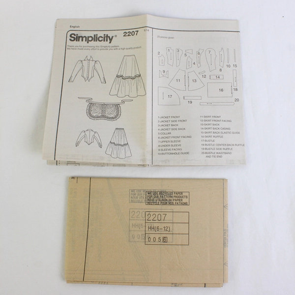 Simplicity Arkivestry 2207 Steam Punk Costumes Women's Size HH (6,8,10,12) 2011