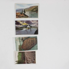 Lot Of 4 Vintage Oregon Color Transportation Postcards Bridges Boats Trains